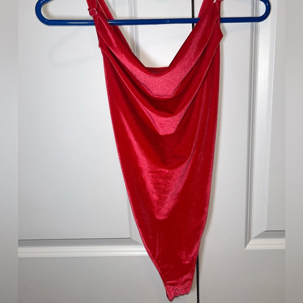 No Boundaries Women’s Velvet Red Bodysuit Size S